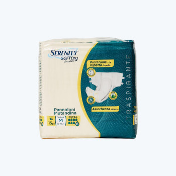 SERENITY Soft Dry Pannoloni Mutandina Extra XL 15 Pezzi